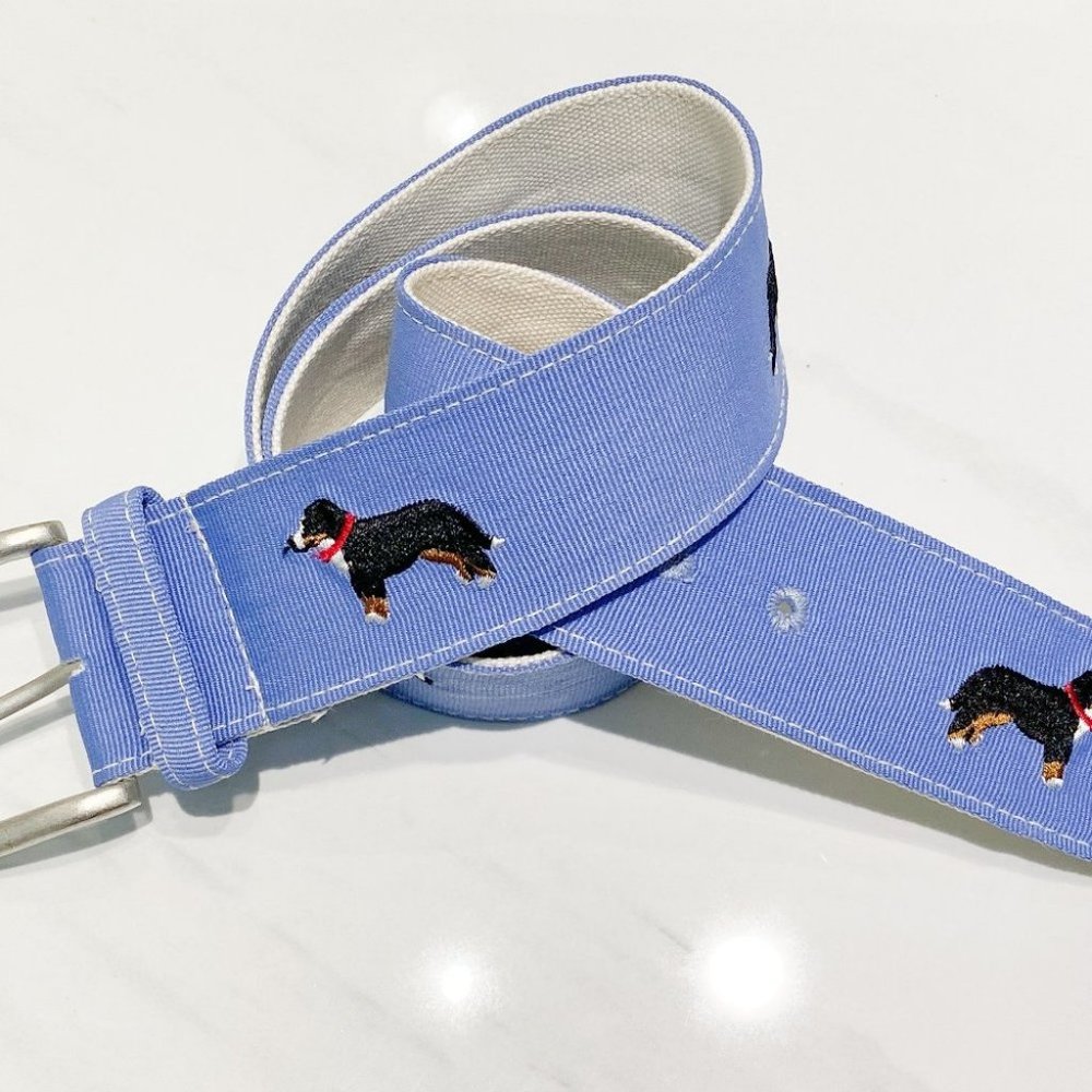 Bernese Mountain Dog Belt Blue Womens Mens Gift